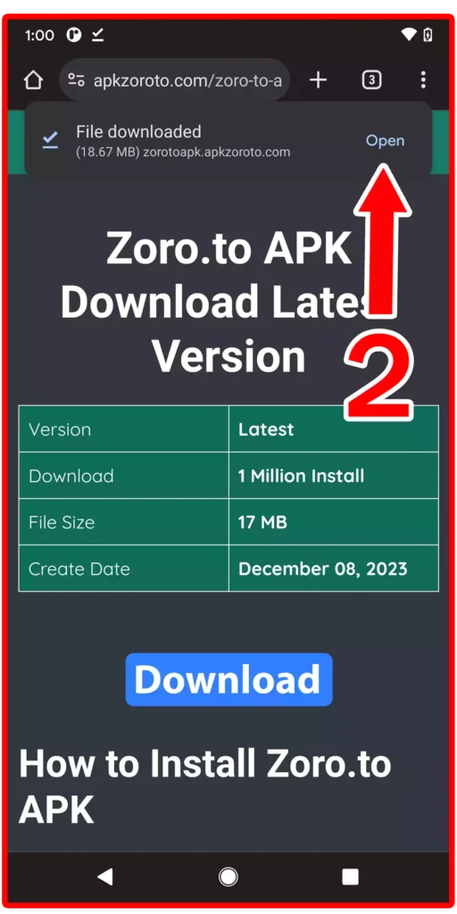 zoro to apk download step 2