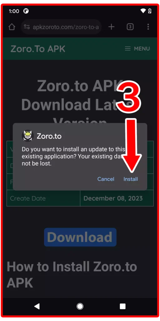 zoro to apk download step 3